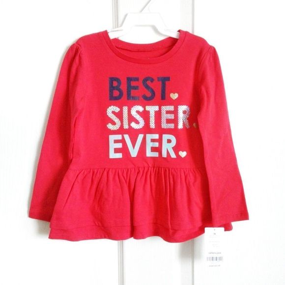 NWT Carter's Best Sister Ever Ruffle Tee Size 4T - Picture 2 of 3